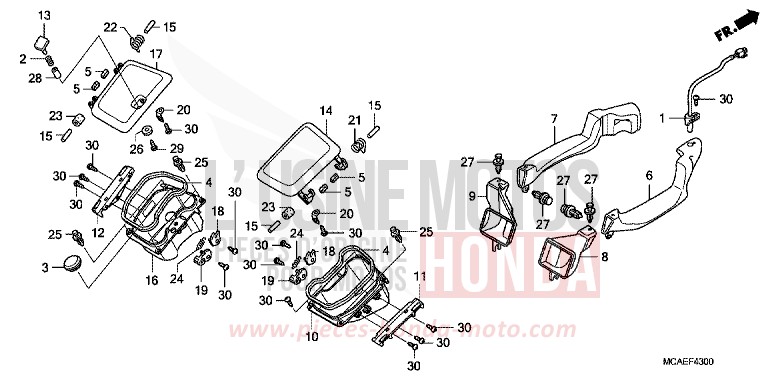 CONDUIT D'AIR de Gold Wing MAT ALTAIR SILVER METALLIC (NHB38) de 2016